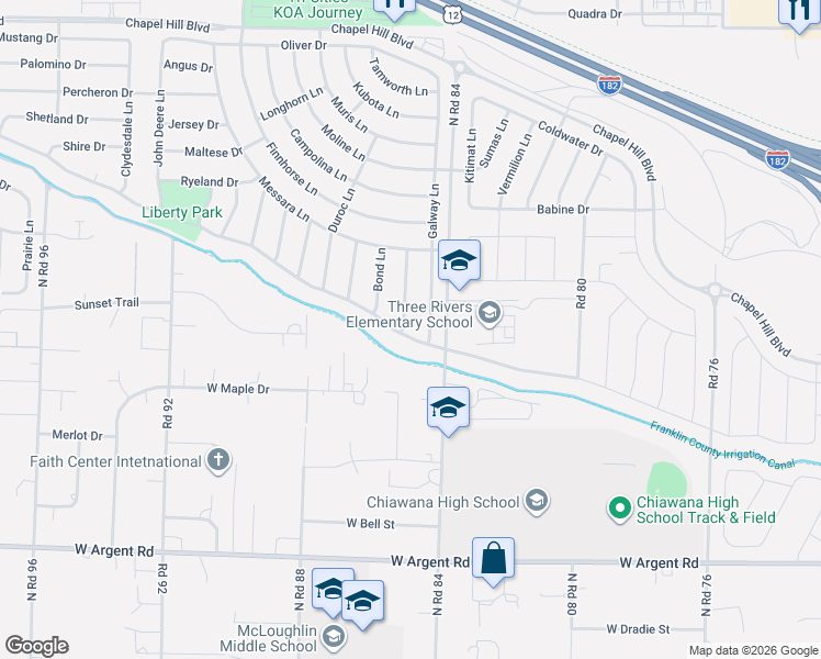 map of restaurants, bars, coffee shops, grocery stores, and more near 4014-4018 Dartmoor Lane in Pasco