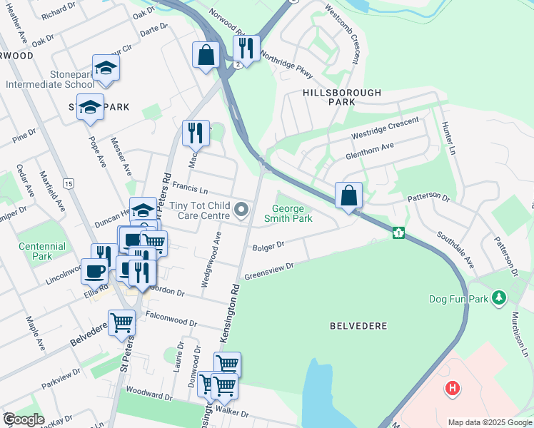 map of restaurants, bars, coffee shops, grocery stores, and more near 78 Callbeck Crescent in Charlottetown