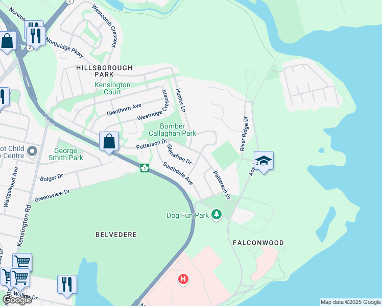 map of restaurants, bars, coffee shops, grocery stores, and more near 148 Patterson Drive in Charlottetown