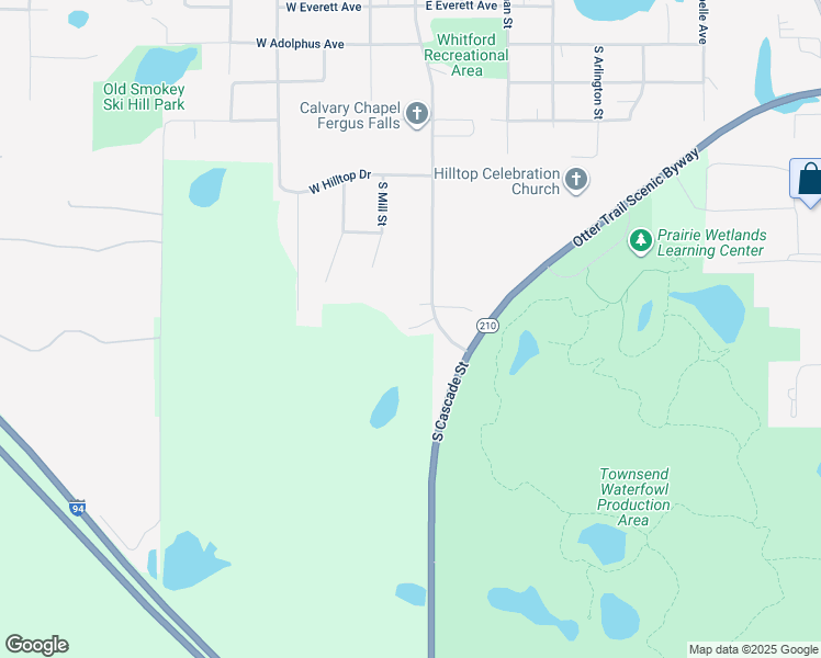 map of restaurants, bars, coffee shops, grocery stores, and more near 2002 South Cascade Street in Fergus Falls