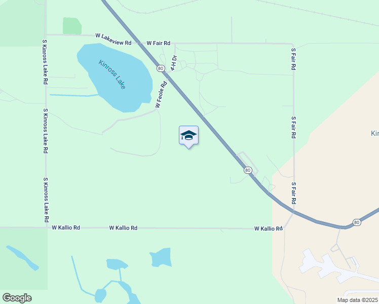 map of restaurants, bars, coffee shops, grocery stores, and more near in Kinross Charter Township