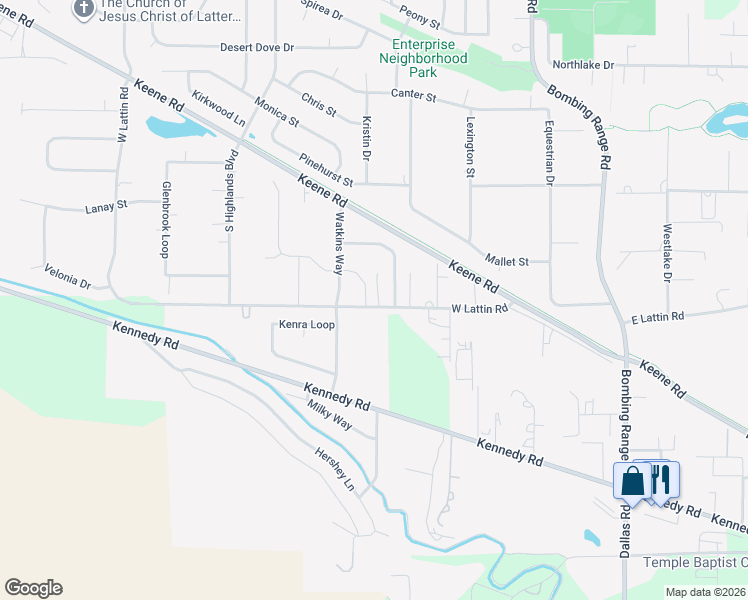 map of restaurants, bars, coffee shops, grocery stores, and more near 4970 W Lattin Rd in Benton City