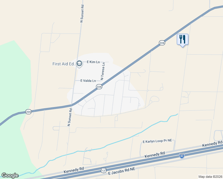 map of restaurants, bars, coffee shops, grocery stores, and more near 35601 Redstone Drive in Benton City