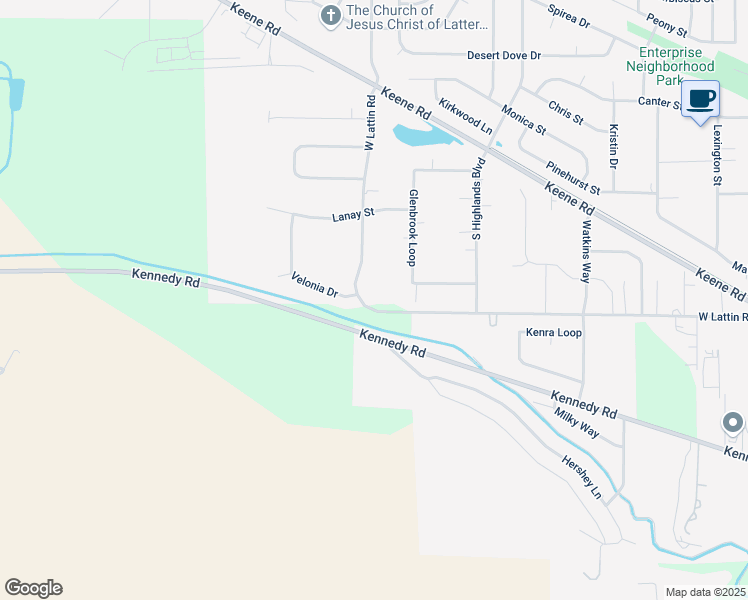 map of restaurants, bars, coffee shops, grocery stores, and more near 5800 West Lattin Road in Benton City
