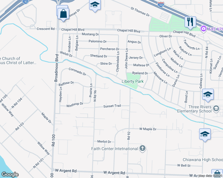 map of restaurants, bars, coffee shops, grocery stores, and more near 9321 Sunset Trail in Pasco