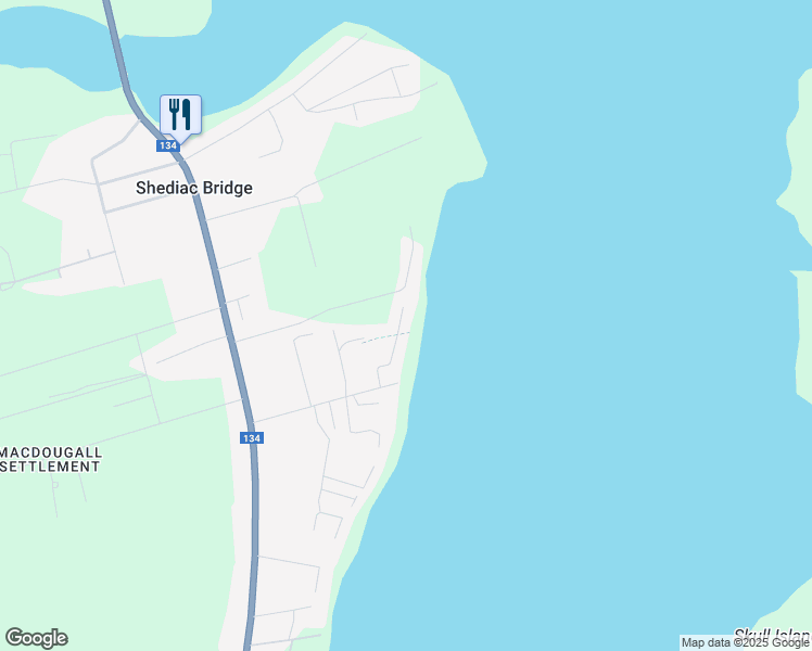map of restaurants, bars, coffee shops, grocery stores, and more near 51 Rue Port Royal in Shediac Bridge