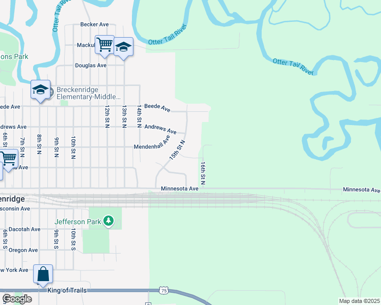 map of restaurants, bars, coffee shops, grocery stores, and more near 312 15th Street North in Breckenridge