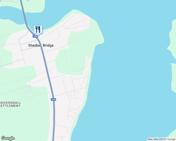 map of restaurants, bars, coffee shops, grocery stores, and more near 55 Rue Port Royal in Shediac Bridge
