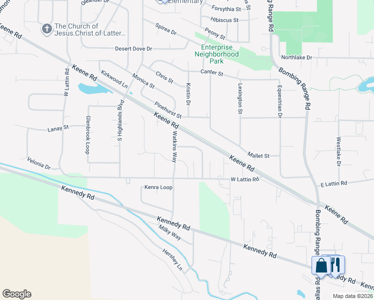 map of restaurants, bars, coffee shops, grocery stores, and more near 3705 Hazelwood Drive in West Richland