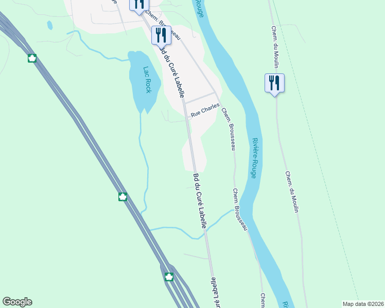 map of restaurants, bars, coffee shops, grocery stores, and more near 5705 Boulevard du Curé Labelle in Labelle