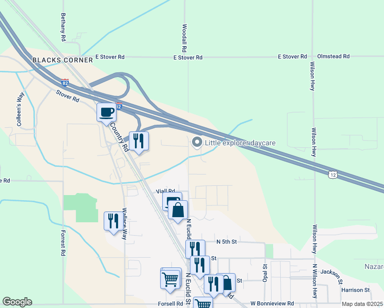 map of restaurants, bars, coffee shops, grocery stores, and more near 1000-1044 N Euclid St in Grandview