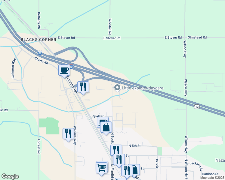 map of restaurants, bars, coffee shops, grocery stores, and more near 1044 N Euclid St in Grandview