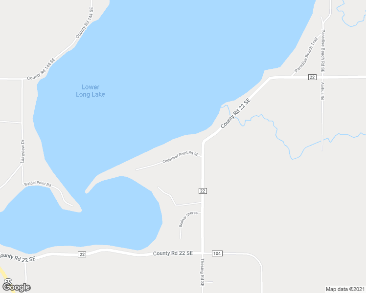 map of restaurants, bars, coffee shops, grocery stores, and more near 14422 Cedarleaf Point Road Southeast in Brainerd