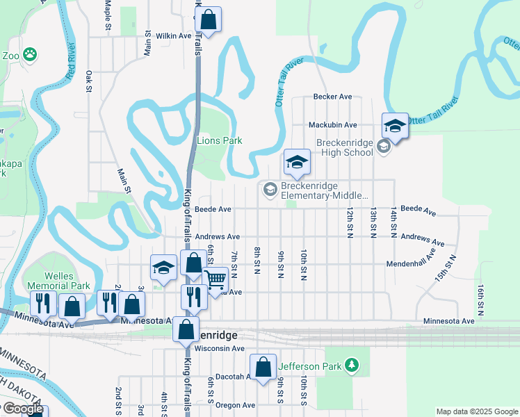 map of restaurants, bars, coffee shops, grocery stores, and more near 810 Beede Avenue in Breckenridge