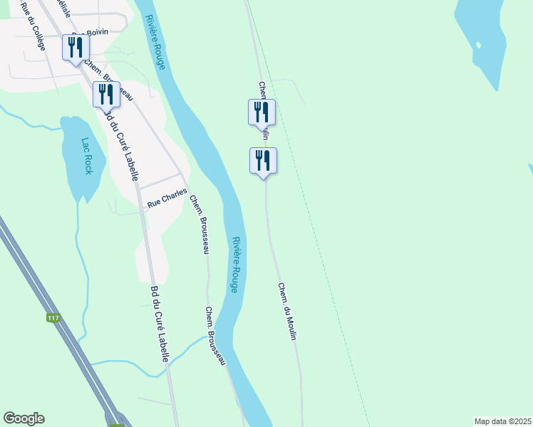 map of restaurants, bars, coffee shops, grocery stores, and more near Chemin du Moulin in Labelle