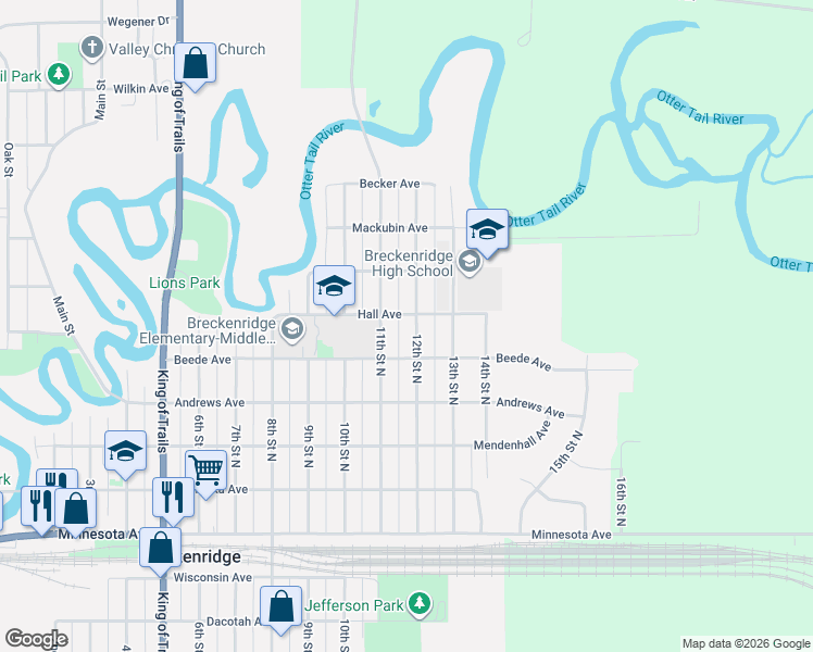 map of restaurants, bars, coffee shops, grocery stores, and more near 526 County Highway 16 in Breckenridge