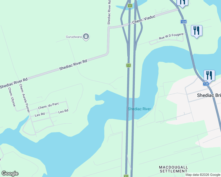 map of restaurants, bars, coffee shops, grocery stores, and more near Country Road in Shediac River