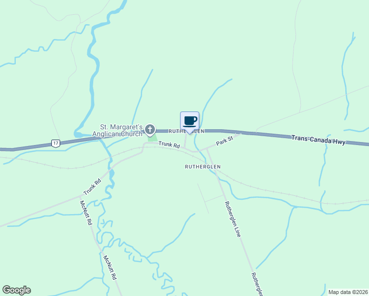 map of restaurants, bars, coffee shops, grocery stores, and more near Trunk Road in Bonfield