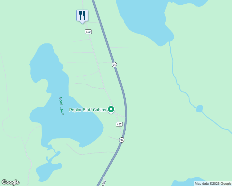 map of restaurants, bars, coffee shops, grocery stores, and more near Michigan 94 in Manistique