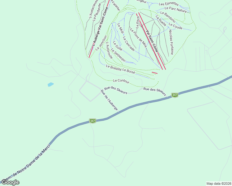 map of restaurants, bars, coffee shops, grocery stores, and more near 155 Rue des Skieurs in Saint-Côme