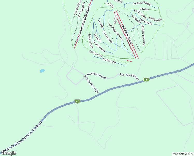 map of restaurants, bars, coffee shops, grocery stores, and more near 155 Rue des Skieurs in Saint-Côme