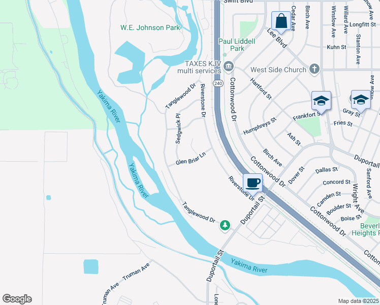 map of restaurants, bars, coffee shops, grocery stores, and more near 574 Laurelbrook Ct in Richland