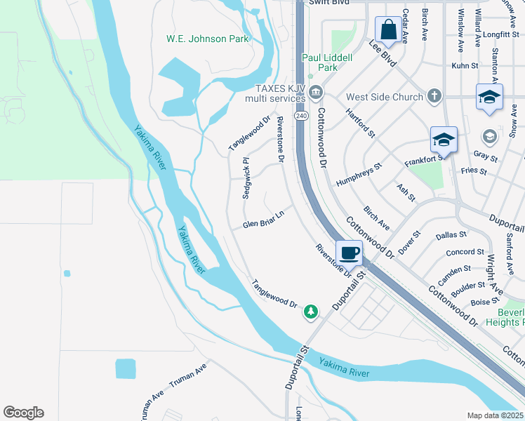 map of restaurants, bars, coffee shops, grocery stores, and more near 574 Laurelbrook Ct in Richland