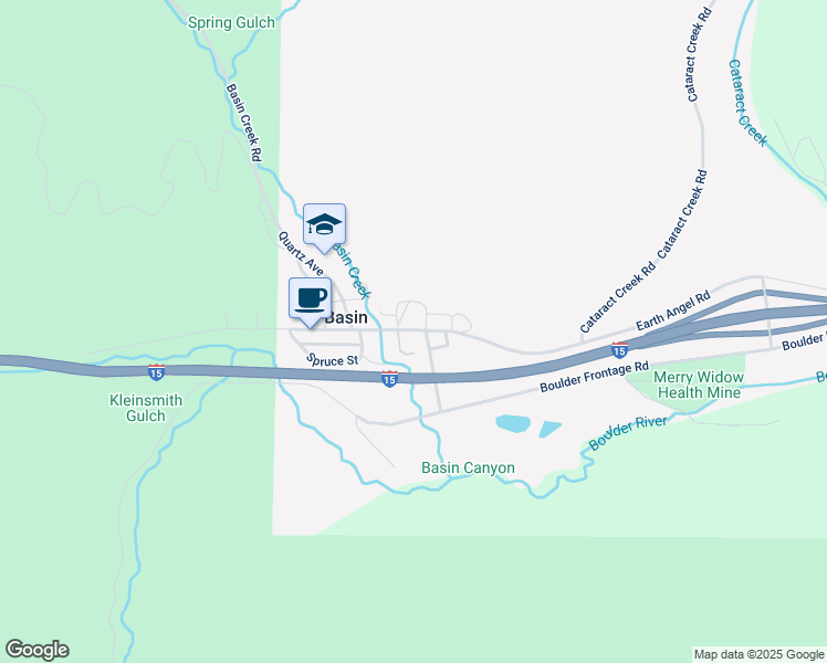map of restaurants, bars, coffee shops, grocery stores, and more near Basin St in Basin