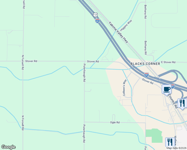 map of restaurants, bars, coffee shops, grocery stores, and more near 1381 Puterbaugh Rd in Grandview