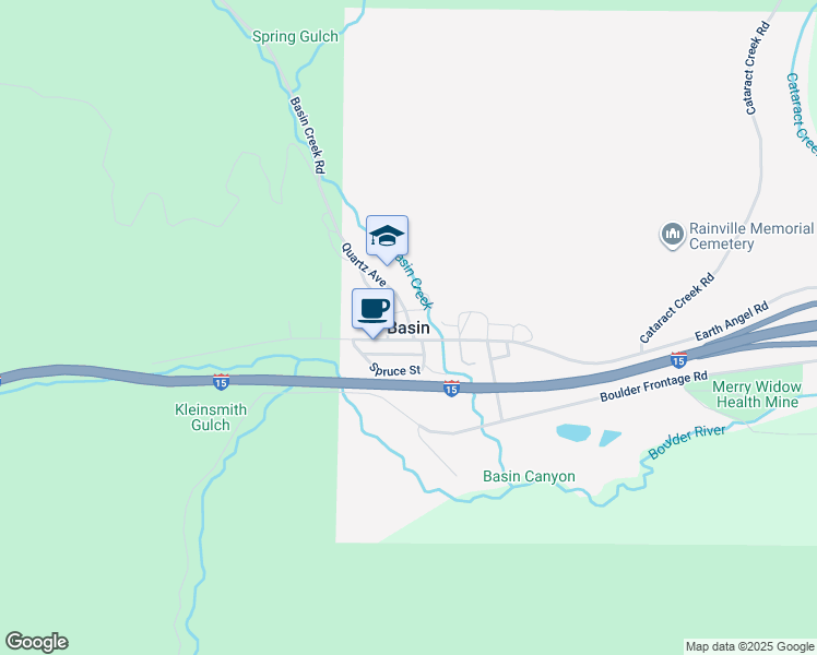 map of restaurants, bars, coffee shops, grocery stores, and more near in Basin