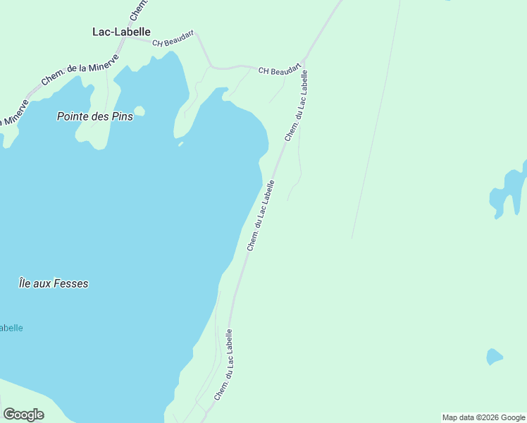 map of restaurants, bars, coffee shops, grocery stores, and more near 2612 Chemin du Lac Labelle in Laurentides