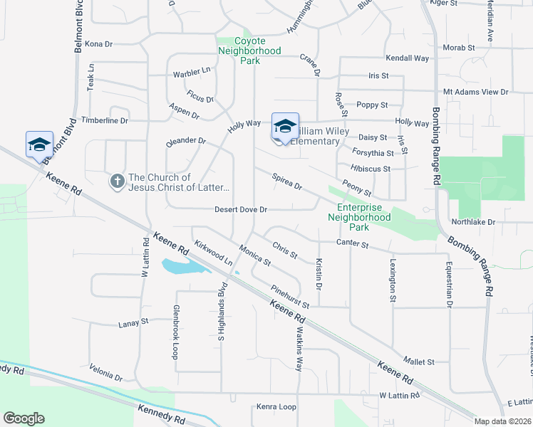 map of restaurants, bars, coffee shops, grocery stores, and more near 5205 Desert Dove Drive in West Richland