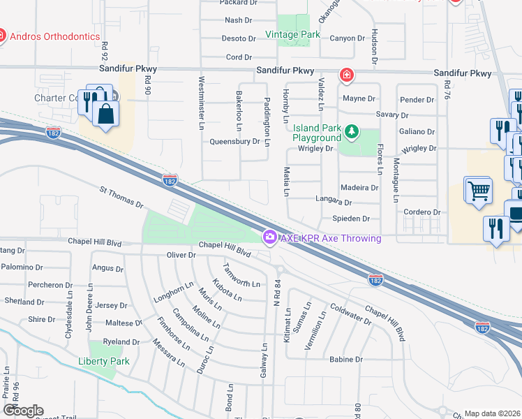 map of restaurants, bars, coffee shops, grocery stores, and more near 4903 Cambridge Lane in Pasco