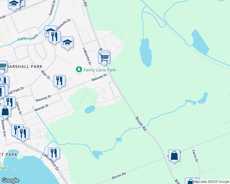 map of restaurants, bars, coffee shops, grocery stores, and more near 42 Ashdale Crescent in North Bay