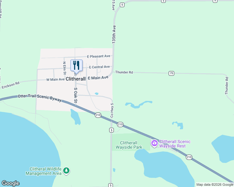 map of restaurants, bars, coffee shops, grocery stores, and more near in Clitherall