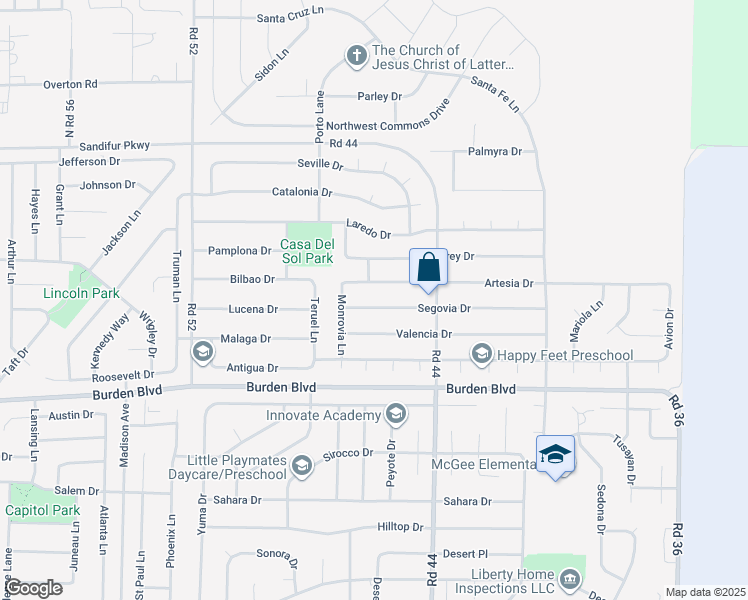 map of restaurants, bars, coffee shops, grocery stores, and more near 4603 Segovia Drive in Pasco