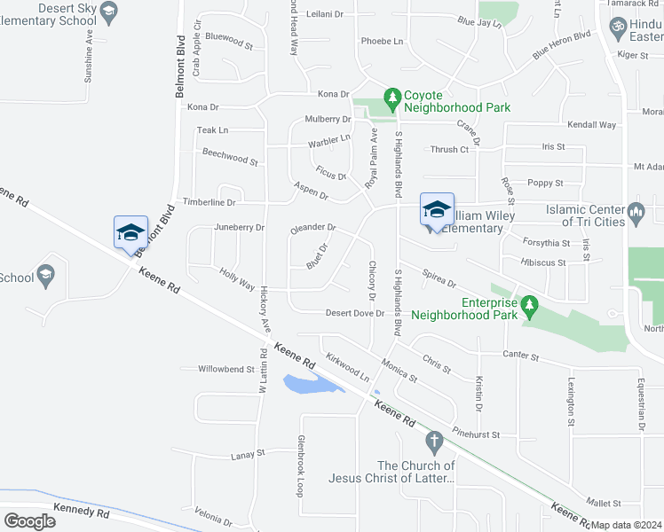 map of restaurants, bars, coffee shops, grocery stores, and more near 5510 Holly Way in West Richland