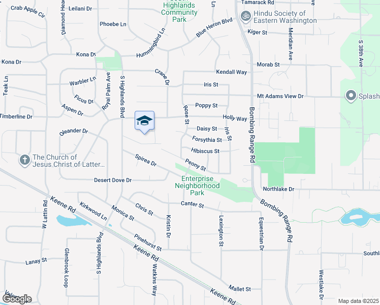 map of restaurants, bars, coffee shops, grocery stores, and more near 4837 Hibiscus Street in West Richland