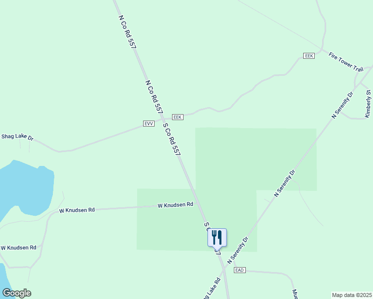 map of restaurants, bars, coffee shops, grocery stores, and more near 62 South Co Road 557 in Gwinn