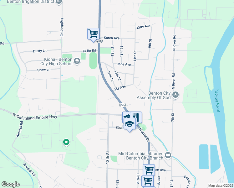 map of restaurants, bars, coffee shops, grocery stores, and more near 1008 Horne Road in Benton City