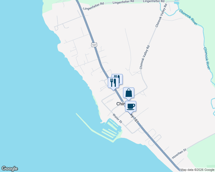 map of restaurants, bars, coffee shops, grocery stores, and more near 7 Davis Lane Road in Chinook