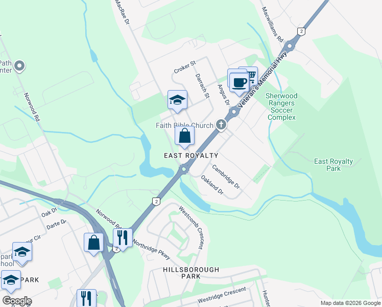 map of restaurants, bars, coffee shops, grocery stores, and more near 4 Union Road in Charlottetown