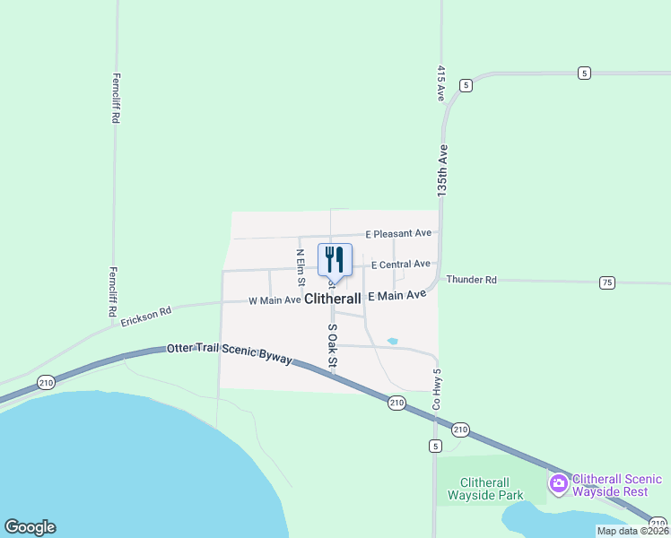 map of restaurants, bars, coffee shops, grocery stores, and more near in Clitherall