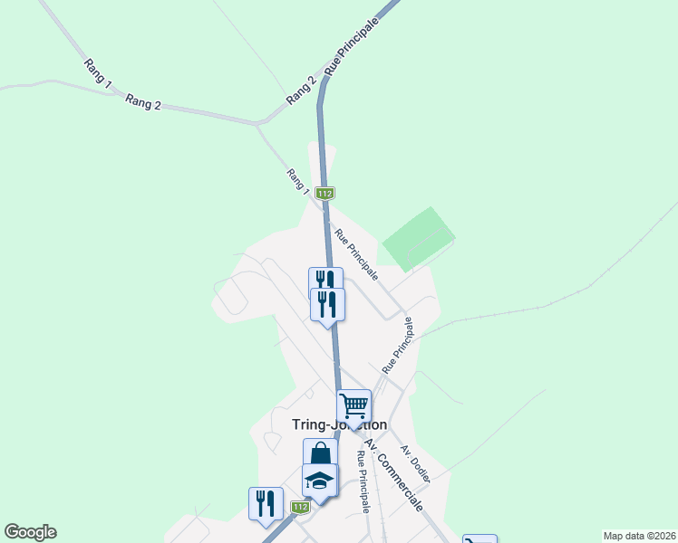 map of restaurants, bars, coffee shops, grocery stores, and more near 230 Rue Notre Dame in East Broughton