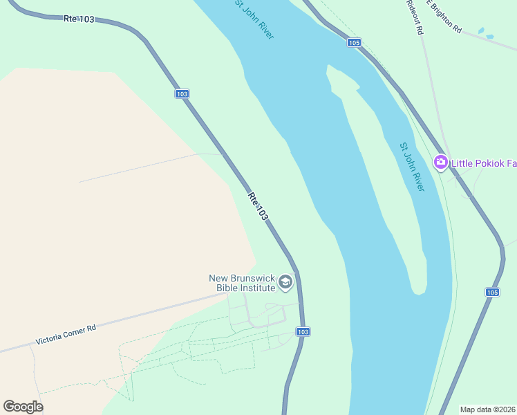 map of restaurants, bars, coffee shops, grocery stores, and more near New Brunswick 103 in Victoria Corner