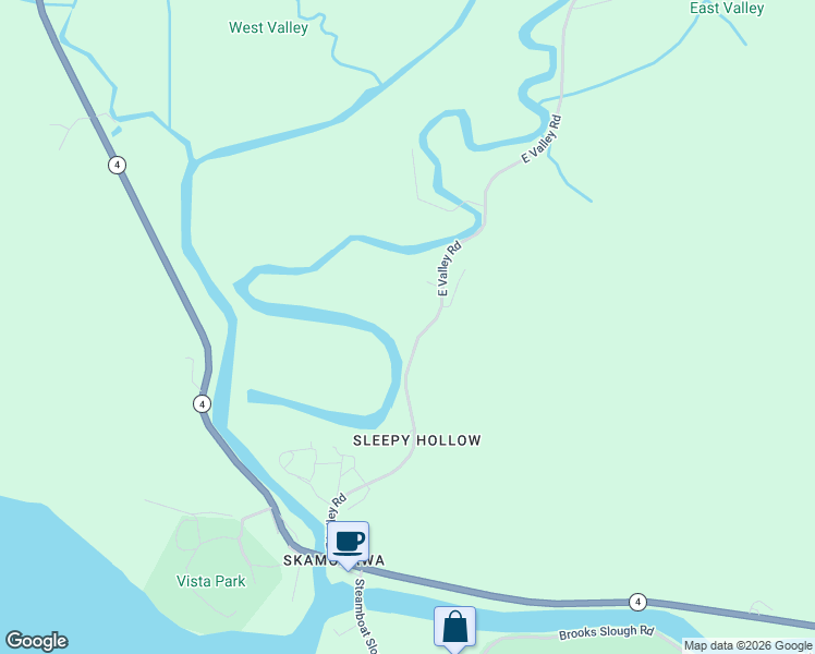 map of restaurants, bars, coffee shops, grocery stores, and more near 105 East Valley Road in Skamokawa Valley