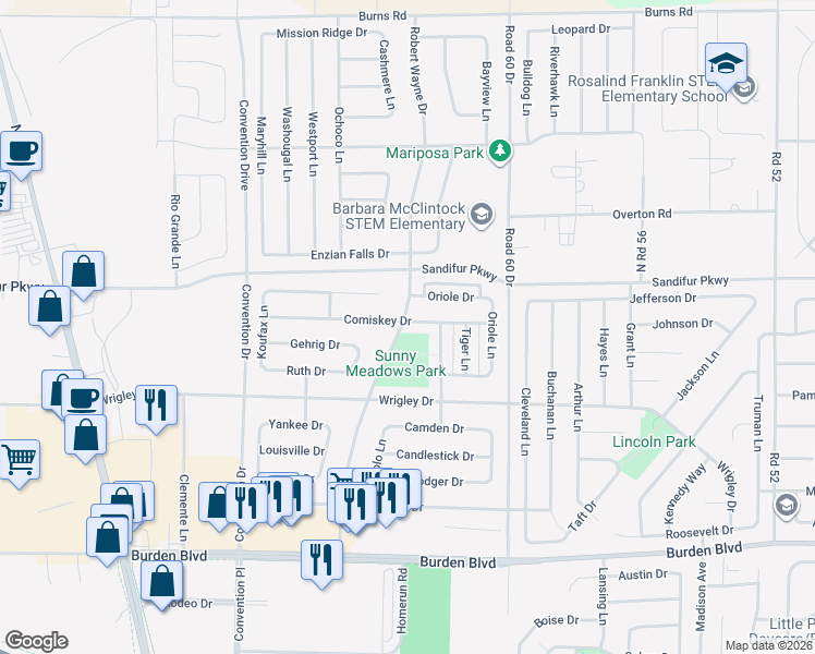 map of restaurants, bars, coffee shops, grocery stores, and more near 5416 Mariner Lane in Pasco