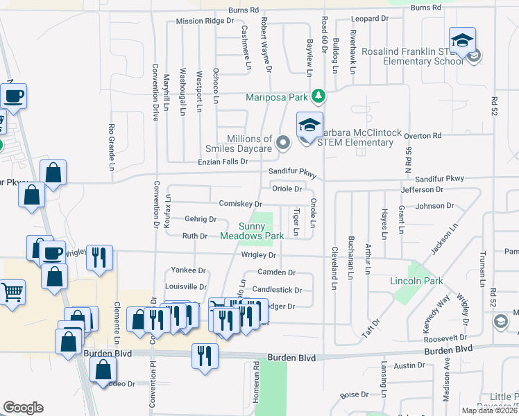 map of restaurants, bars, coffee shops, grocery stores, and more near 5416 Mariner Lane in Pasco