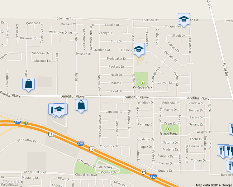 map of restaurants, bars, coffee shops, grocery stores, and more near 8507 Wembley Drive in Pasco