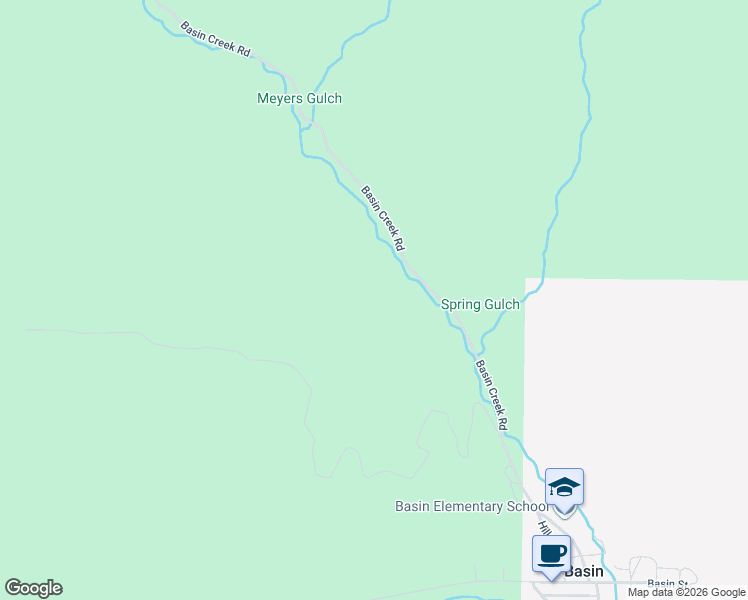 map of restaurants, bars, coffee shops, grocery stores, and more near 31 Basin Creek Road in Basin